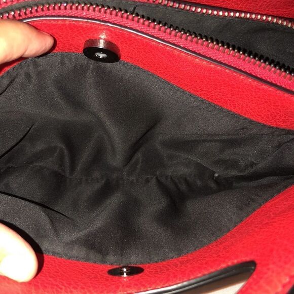 Red Gun Faux Leather Crossbody Convertible Satchel Purse with Handles - Picture 12 of 14